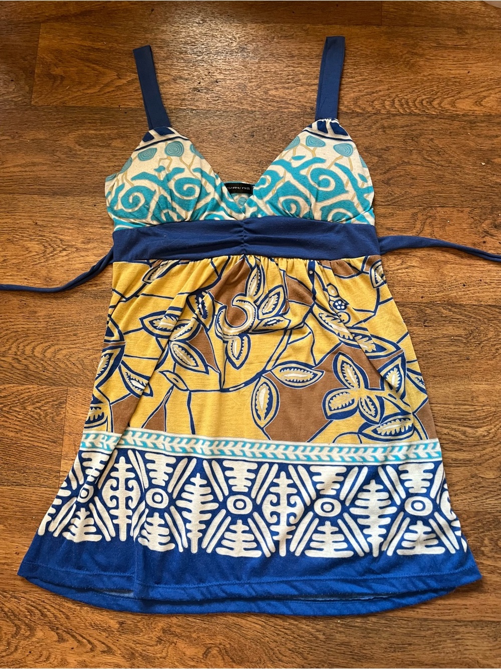 Blue & Yellow Patterned top/dress